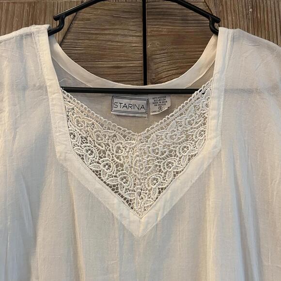 Vintage Starina Women's White Midi Sleeveless Sheath Dress Size S 1990's - Picture 2 of 5